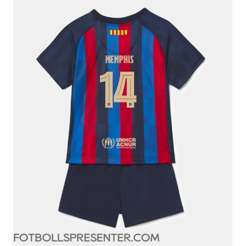 Barcelona Memphis Depay #14 Hemmatröja Barn 2022-23 Kortärmad (+ korta byxor)